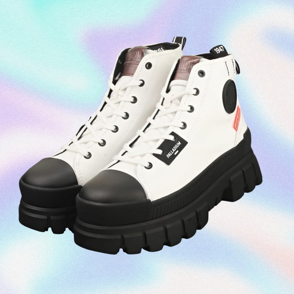 Palladium White and Black High-Top Sneakers
